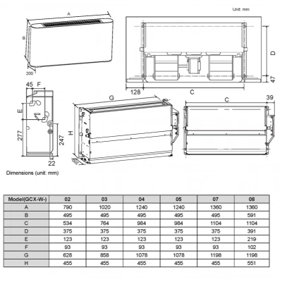 Фанкойл GENERAL CLIMATE GCX-W-02F(3) в корпусе, универсальный 2T General Climate Фанкойл GENERAL CLIMATE GCX-W-02F(3) в корпусе, универсальный 2T General Climate