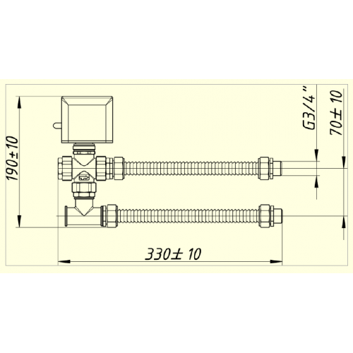 Смесительный узел фанкойл GENERAL CLIMATE 1/2 с эл.приводом (нагрев) 14000N1D6FB3IK
